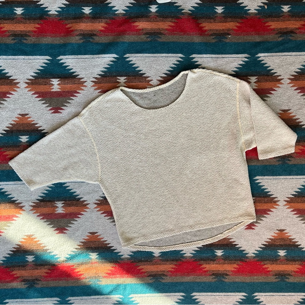 American Apparel Cream Lightweight Cotton Sweater. One Size.